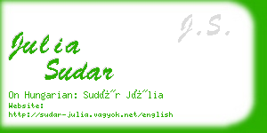 julia sudar business card